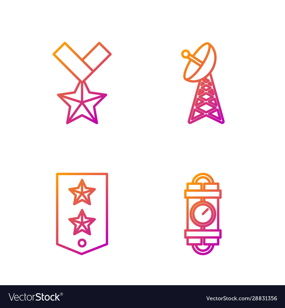 Set Line Detonate Dynamite Bomb Stick And Timer Vector Image Set Line Detonate Dynamite Bomb Stick And Timer Vector Image
