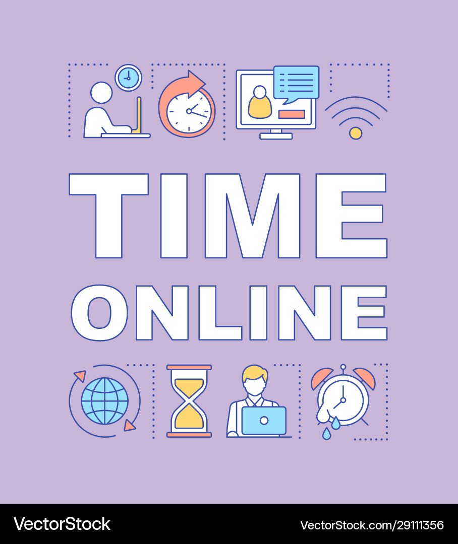 Time Online Word Concepts Banner Royalty Free Vector Image