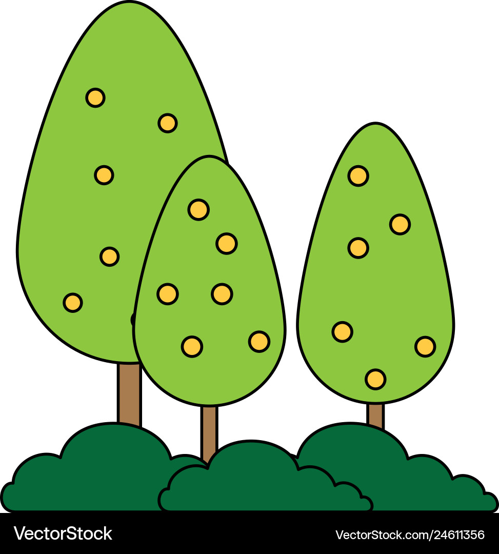 Trees plants forest icon Royalty Free Vector Image