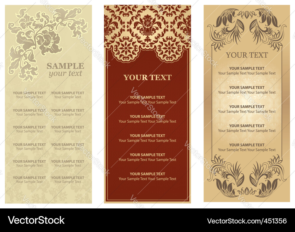 Vector restaurant menu ornament flowers Royalty Free Vector