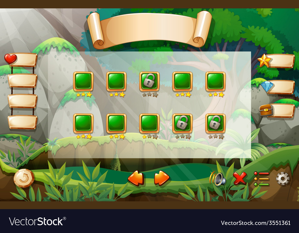 A game with unlocked levels Royalty Free Vector Image