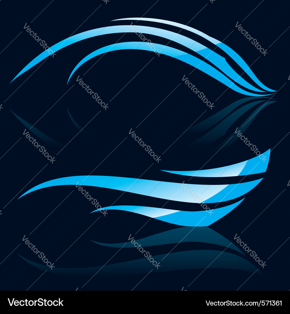 Abstract blue waves Royalty Free Vector Image - VectorStock
