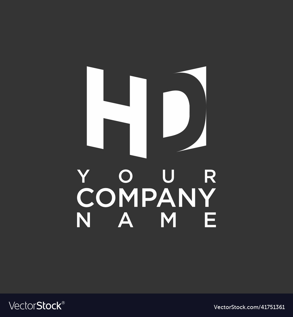 Amazing letter hd font with negative space logo Vector Image