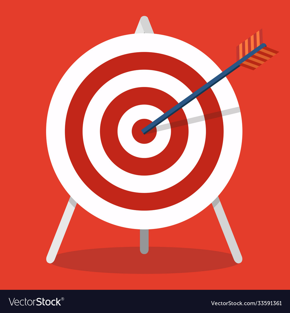 Arrow hitting a target business concepticon Vector Image