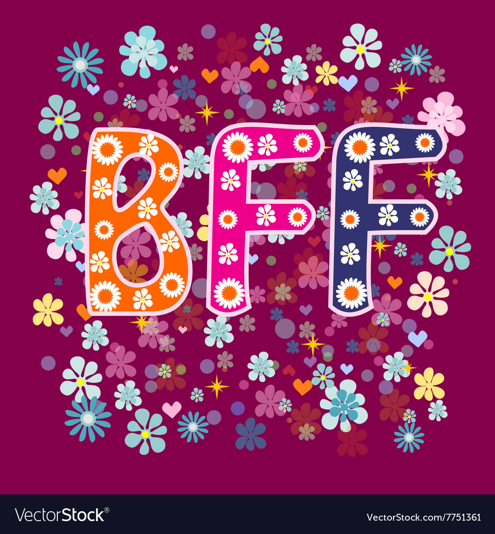 Bff - best friends forever Royalty Free Vector Image