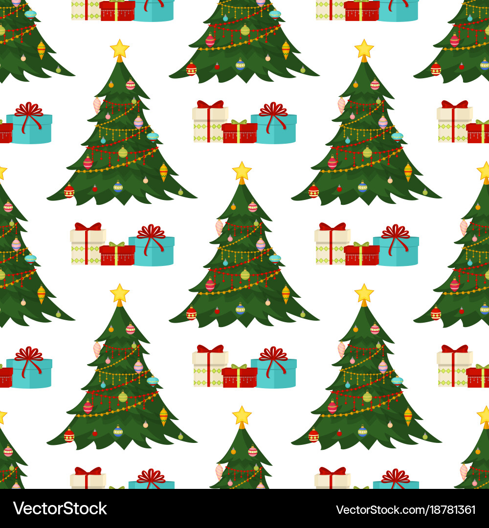 Christmas seamless pattern merry Royalty Free Vector Image