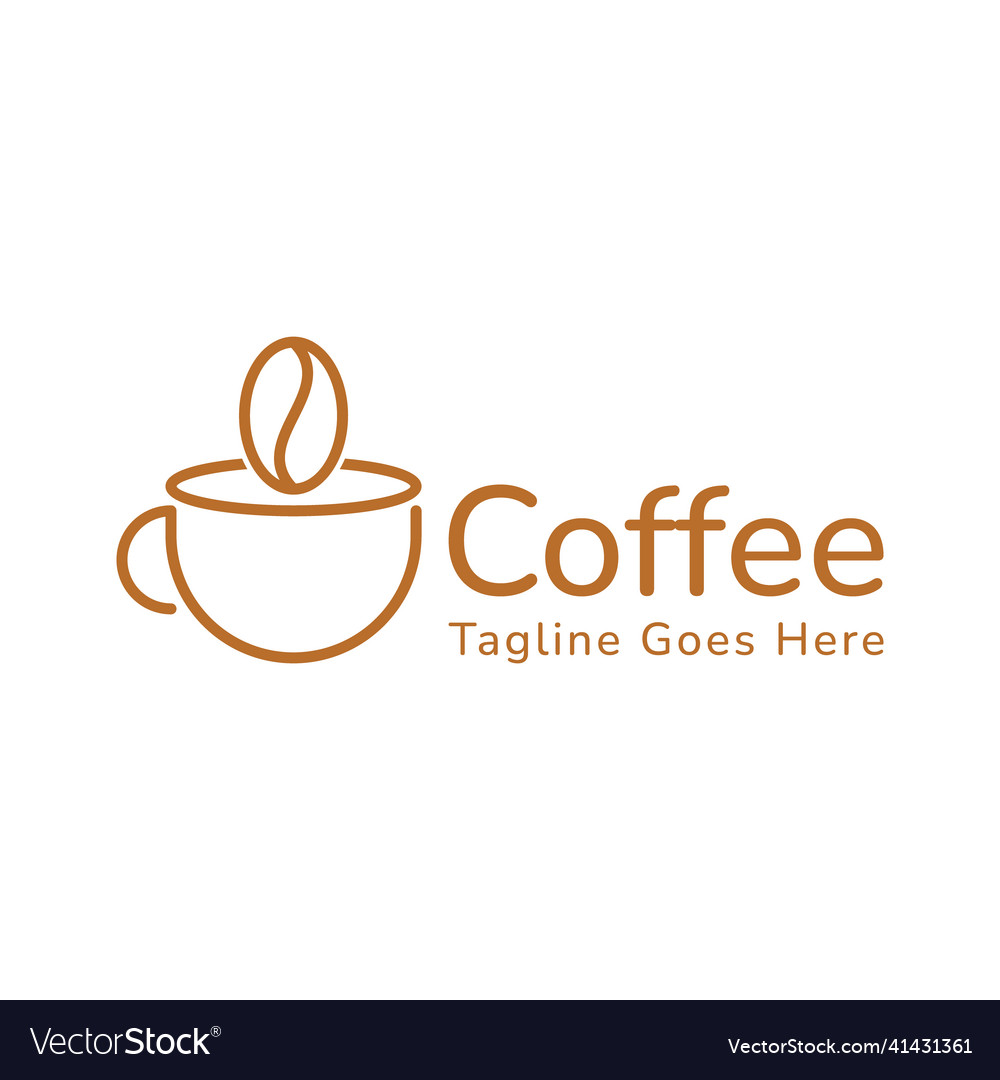 Coffee bean cup logo design Royalty Free Vector Image