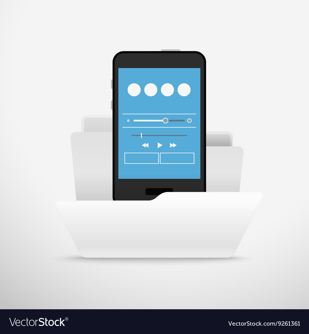 Computer interface folder open illus Royalty Free Vector