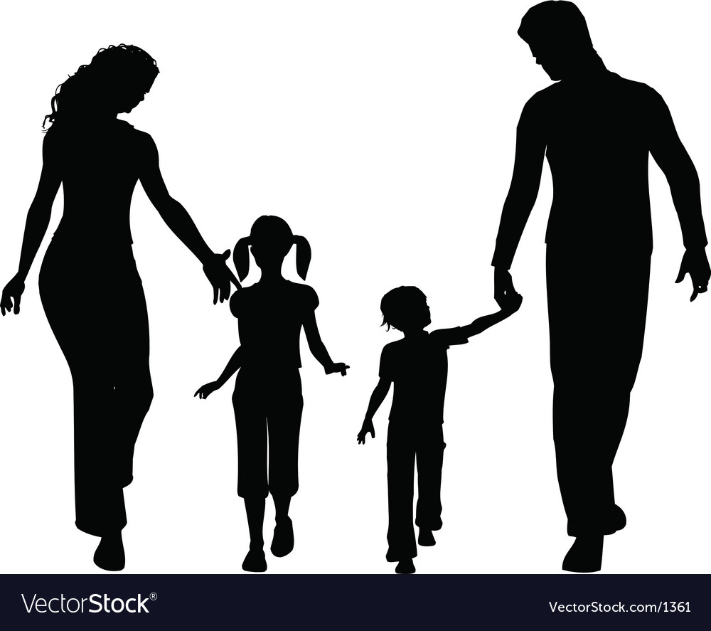 Download Family silhouettes Royalty Free Vector Image - VectorStock