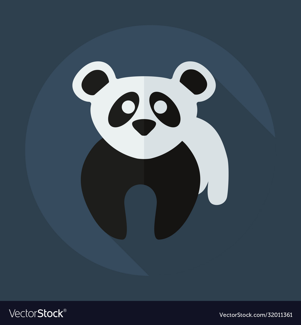 Flat modern design with shadow icons pandas Vector Image