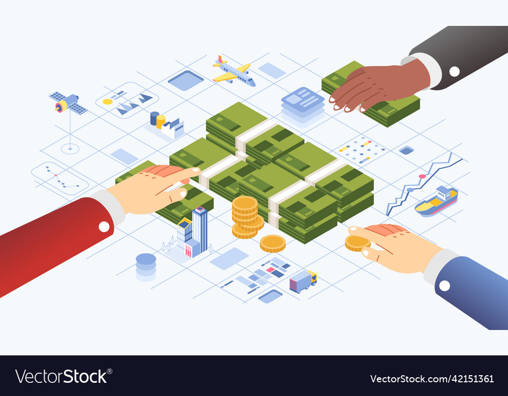 Investment fund for economic development Vector Image