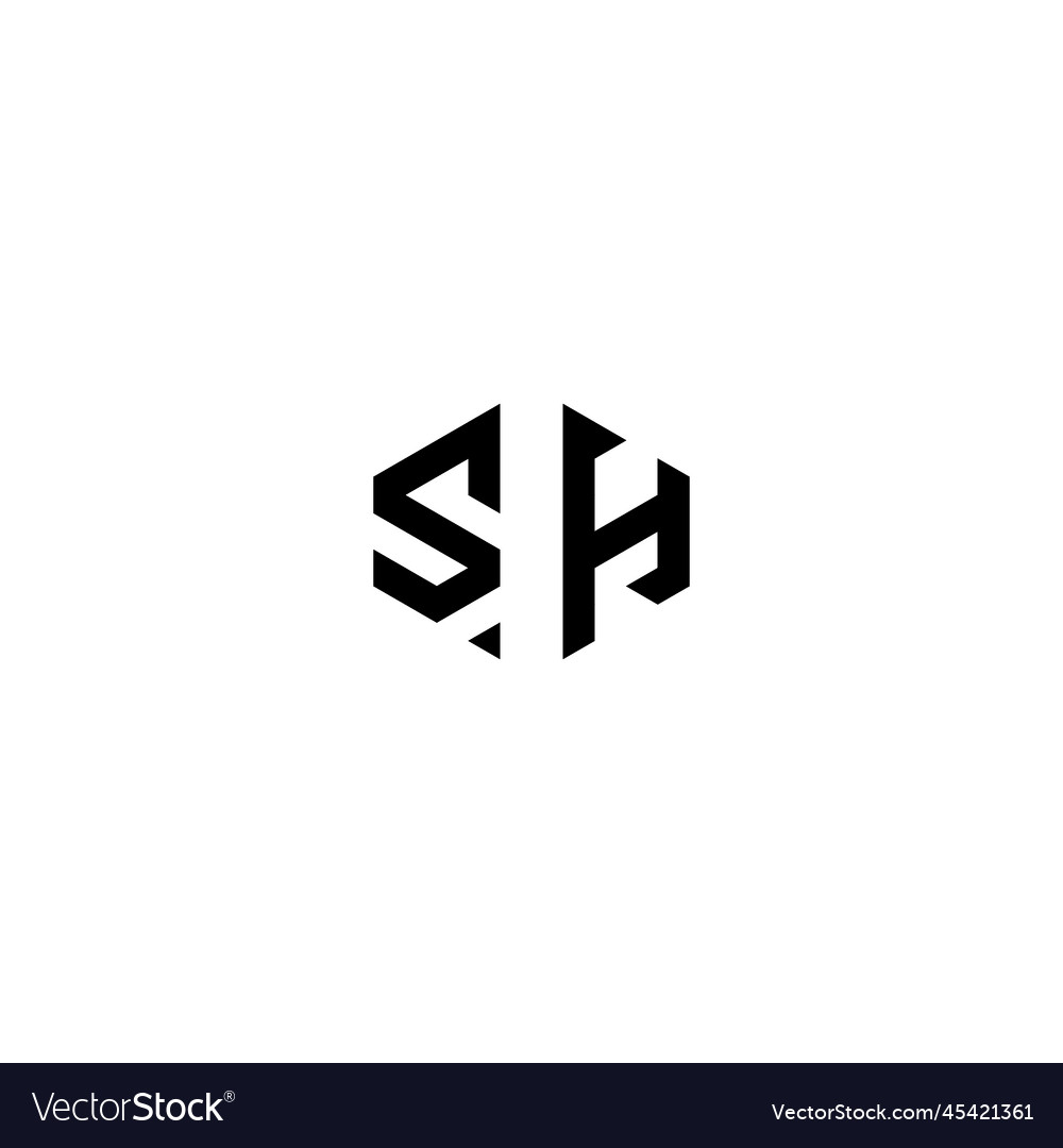 Sh Geometric Abstract Concept Logo Initial Vector Image