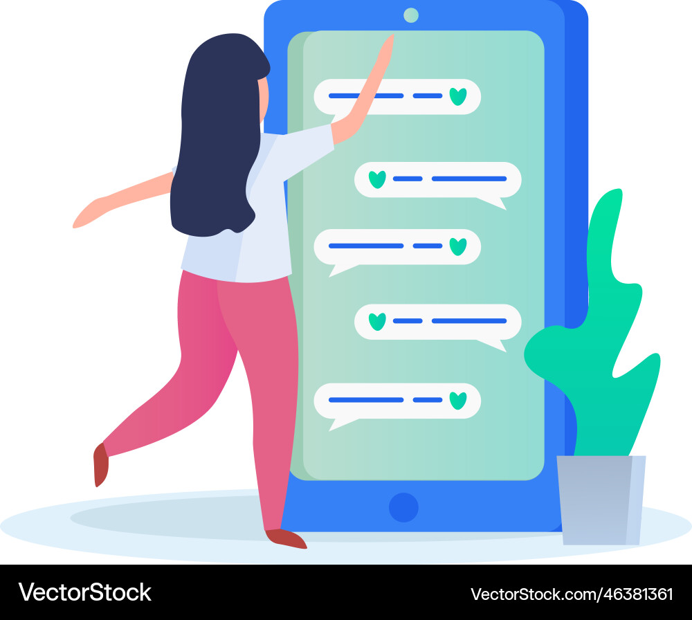 Virtual love flat icon Royalty Free Vector Image
