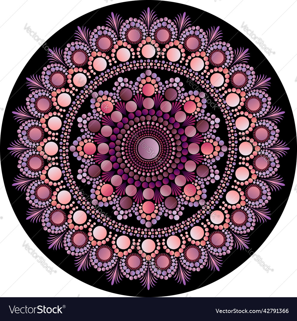 Dreamy gradient dot mandala pattern background Vector Image