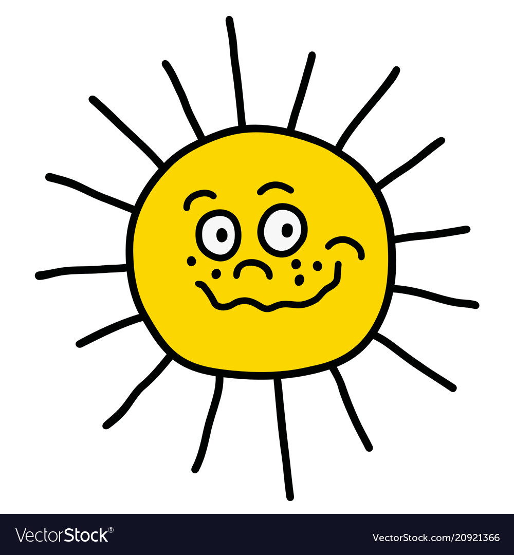 Funny sun Royalty Free Vector Image - VectorStock