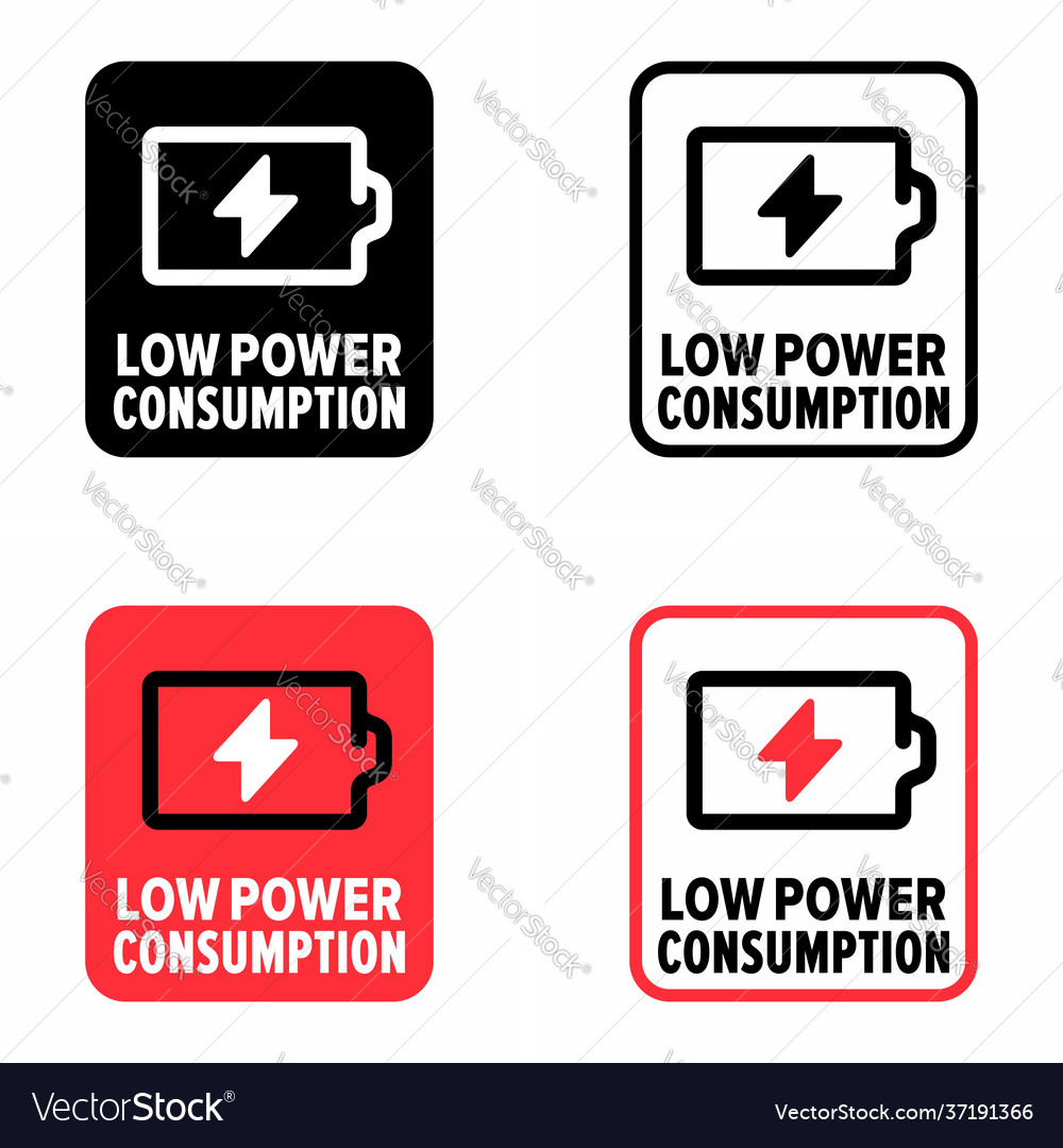 Low power consumption efficient energy saving Vector Image