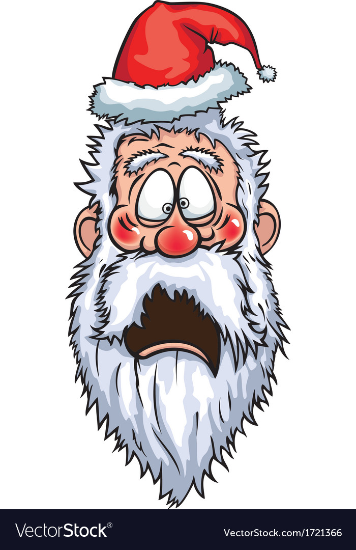 Santa Claus Frightened Head Royalty Free Vector Image