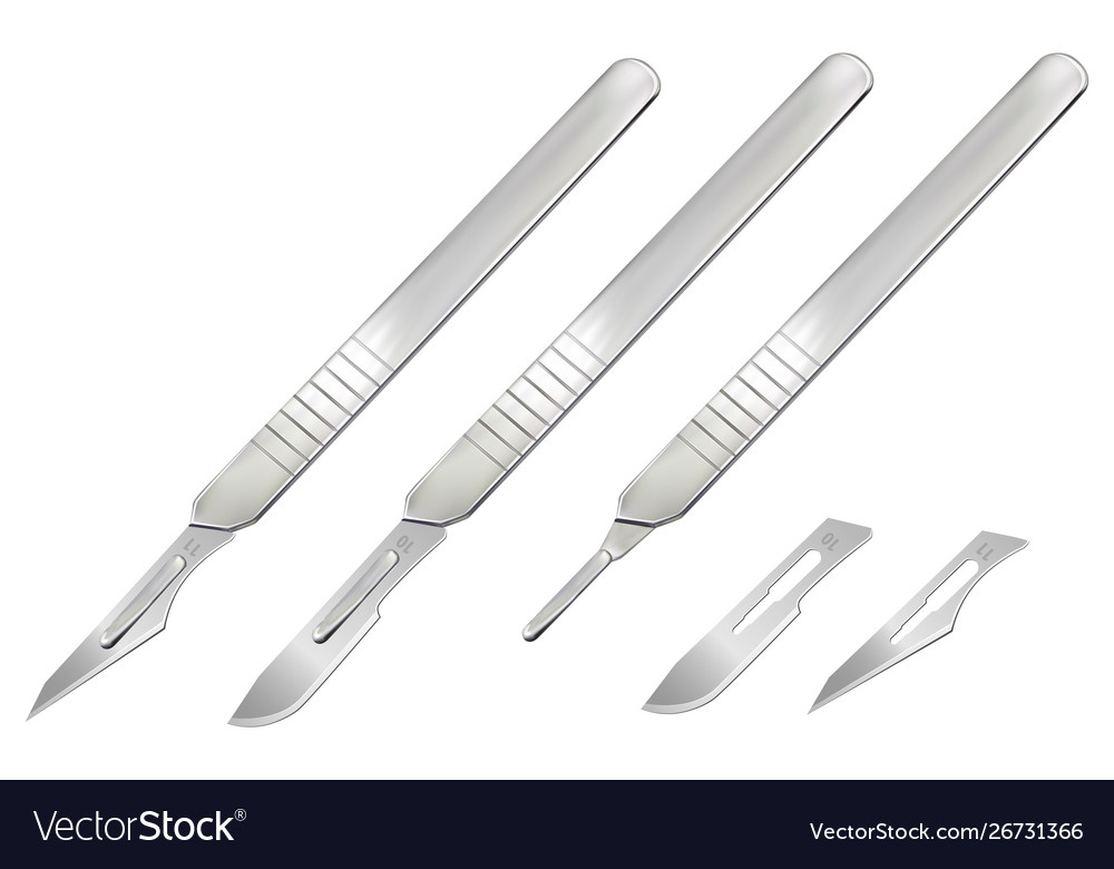 Scalpels with blades a handle without a blade Vector Image