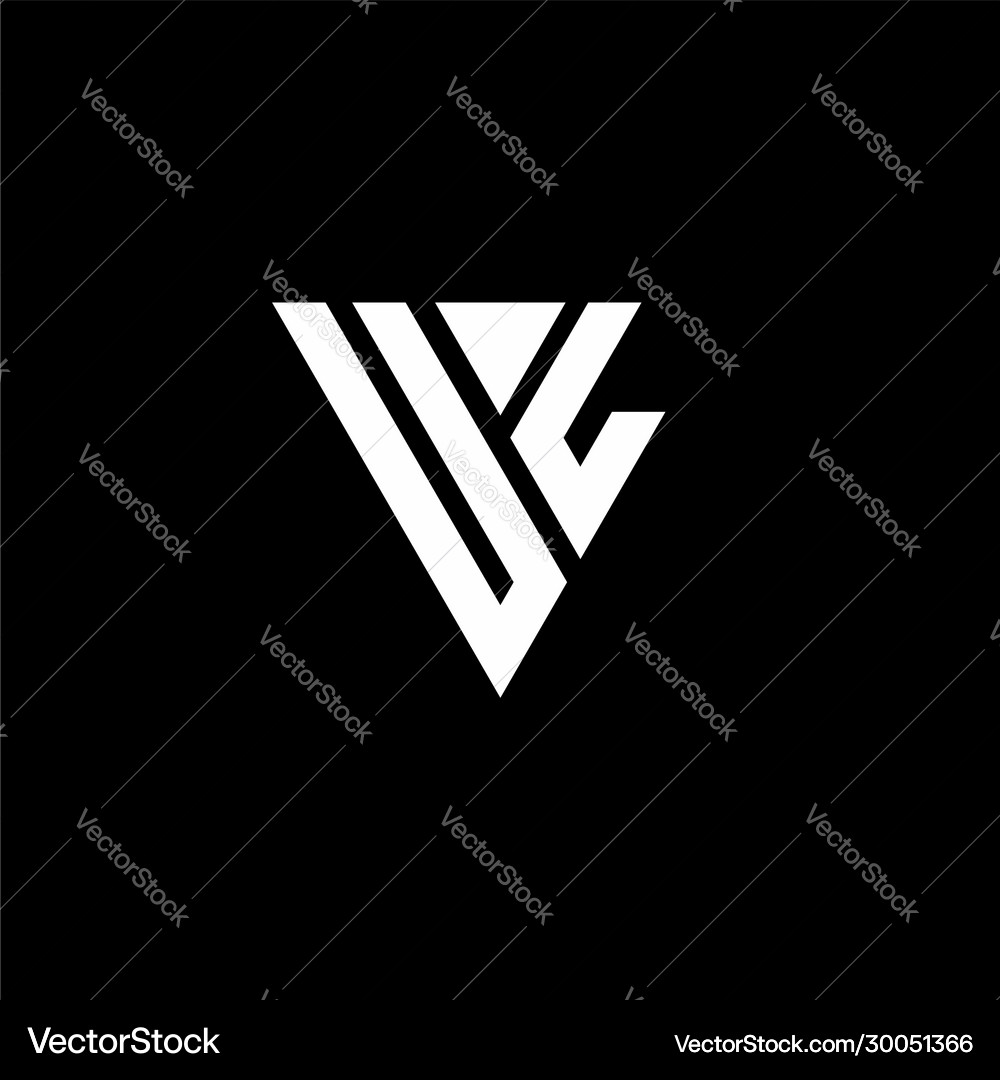Ul logo letter monogram with triangle shape Vector Image