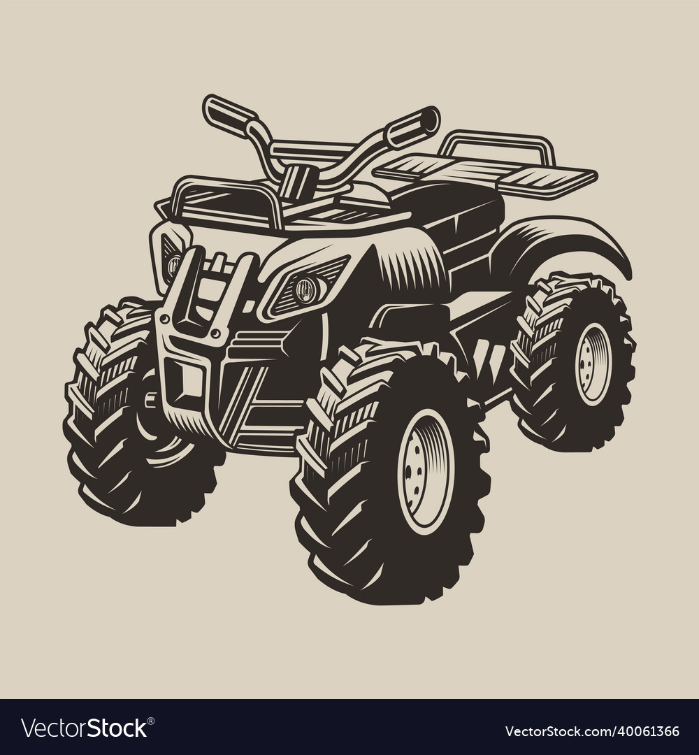 With An Atv Royalty Free Vector Image Vectorstock