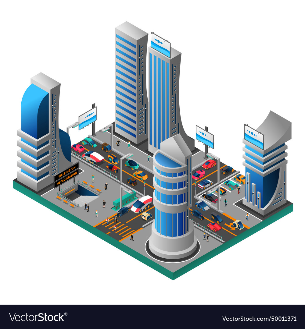 City of future isometric template Royalty Free Vector Image