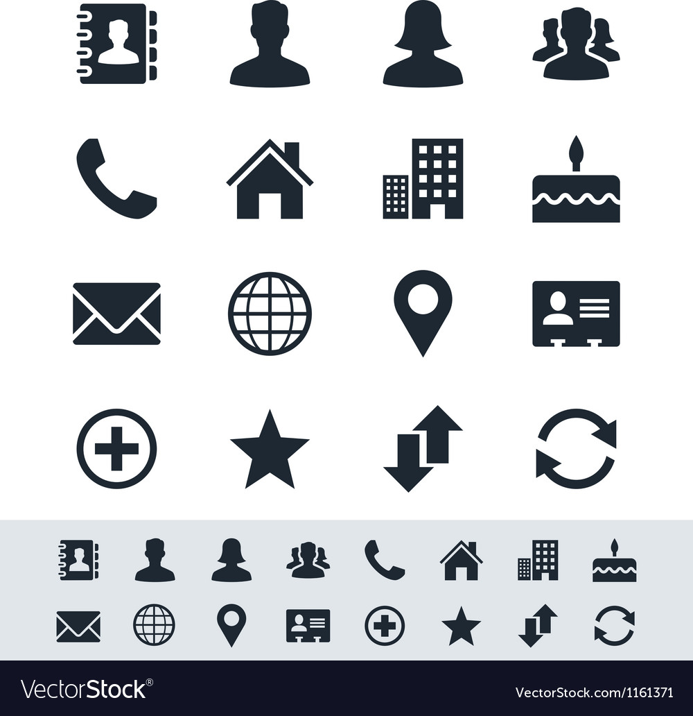 Download Contact icon set simplicity theme Royalty Free Vector Image