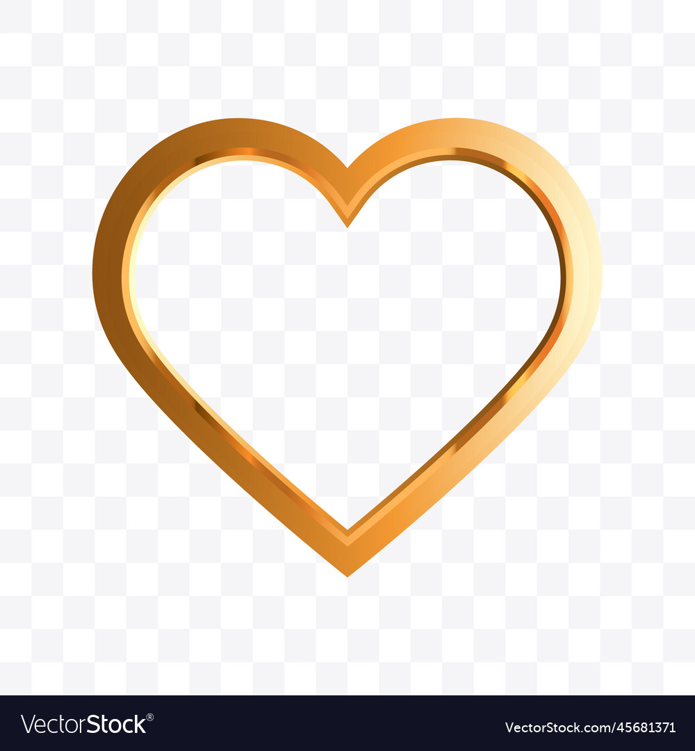 Gold heart element design Royalty Free Vector Image