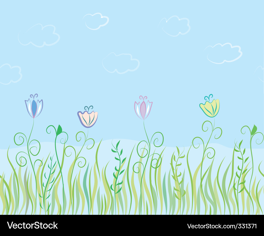 Grass landscape Royalty Free Vector Image - VectorStock