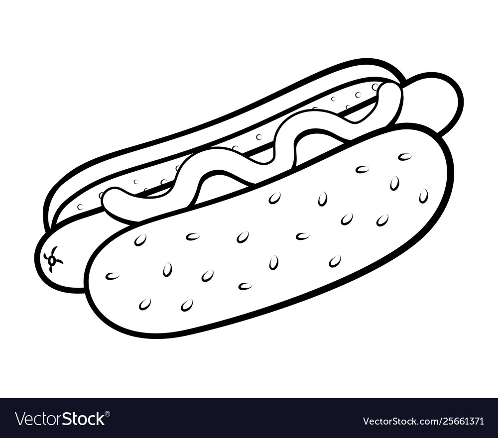 Hot dog icon black and white Royalty Free Vector Image