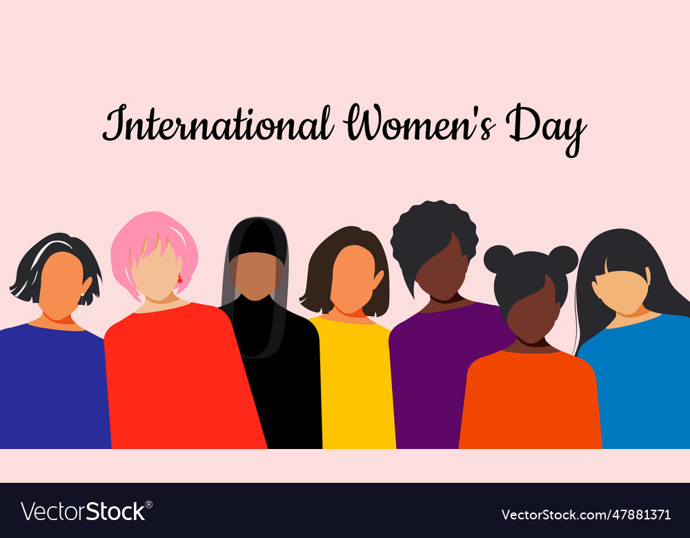 International womens day holiday women Royalty Free Vector