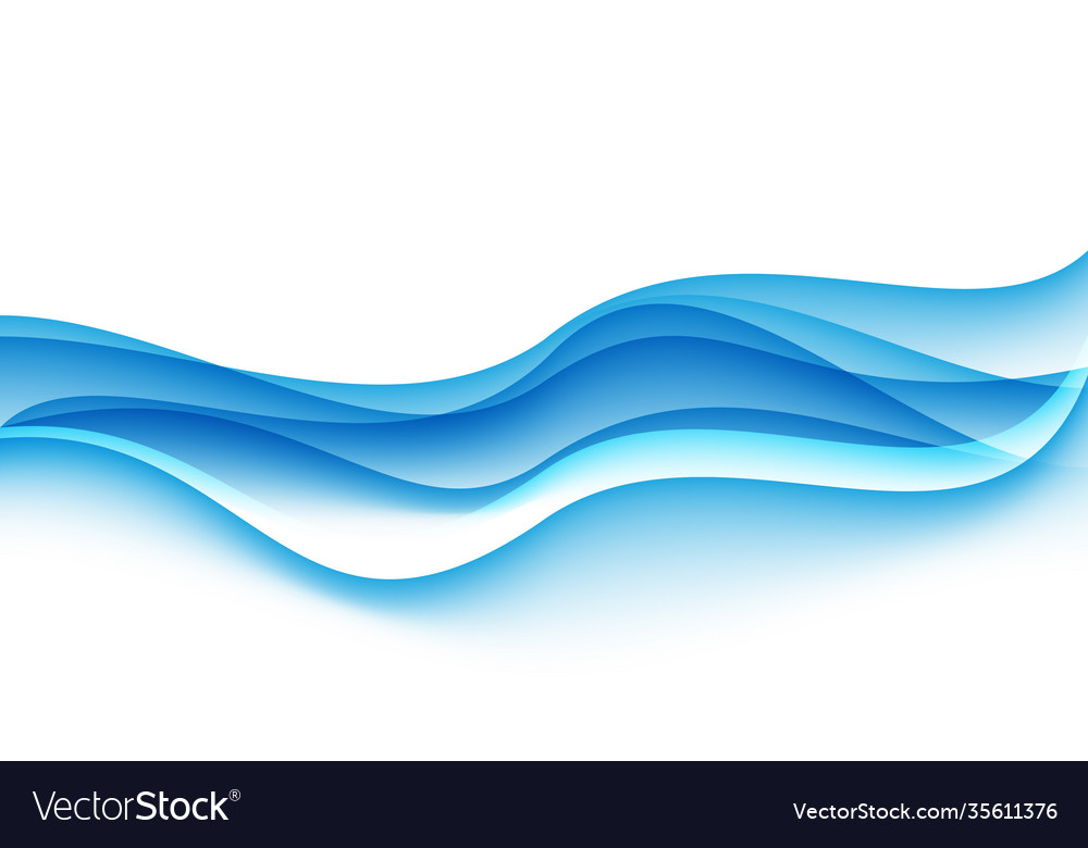 Abstract blue curve wave smooth overlap on white Vector Image