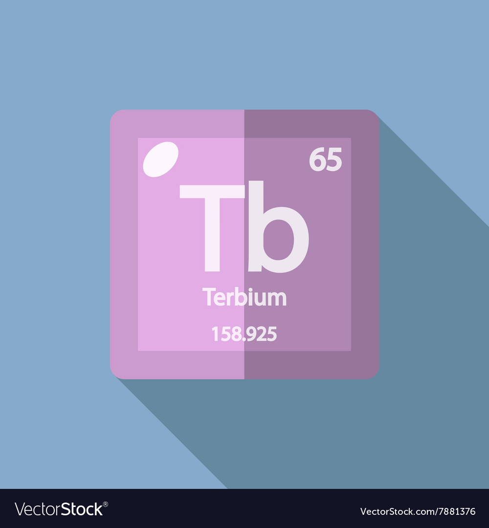 Chemical element terbium flat Royalty Free Vector Image