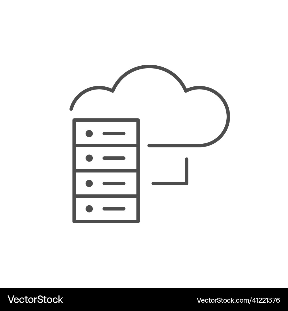 Cloud server line outline icon Royalty Free Vector Image