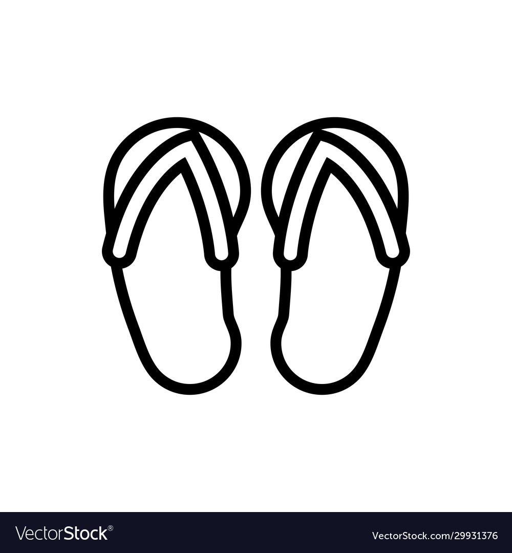 Flips flops spa line style Royalty Free Vector Image