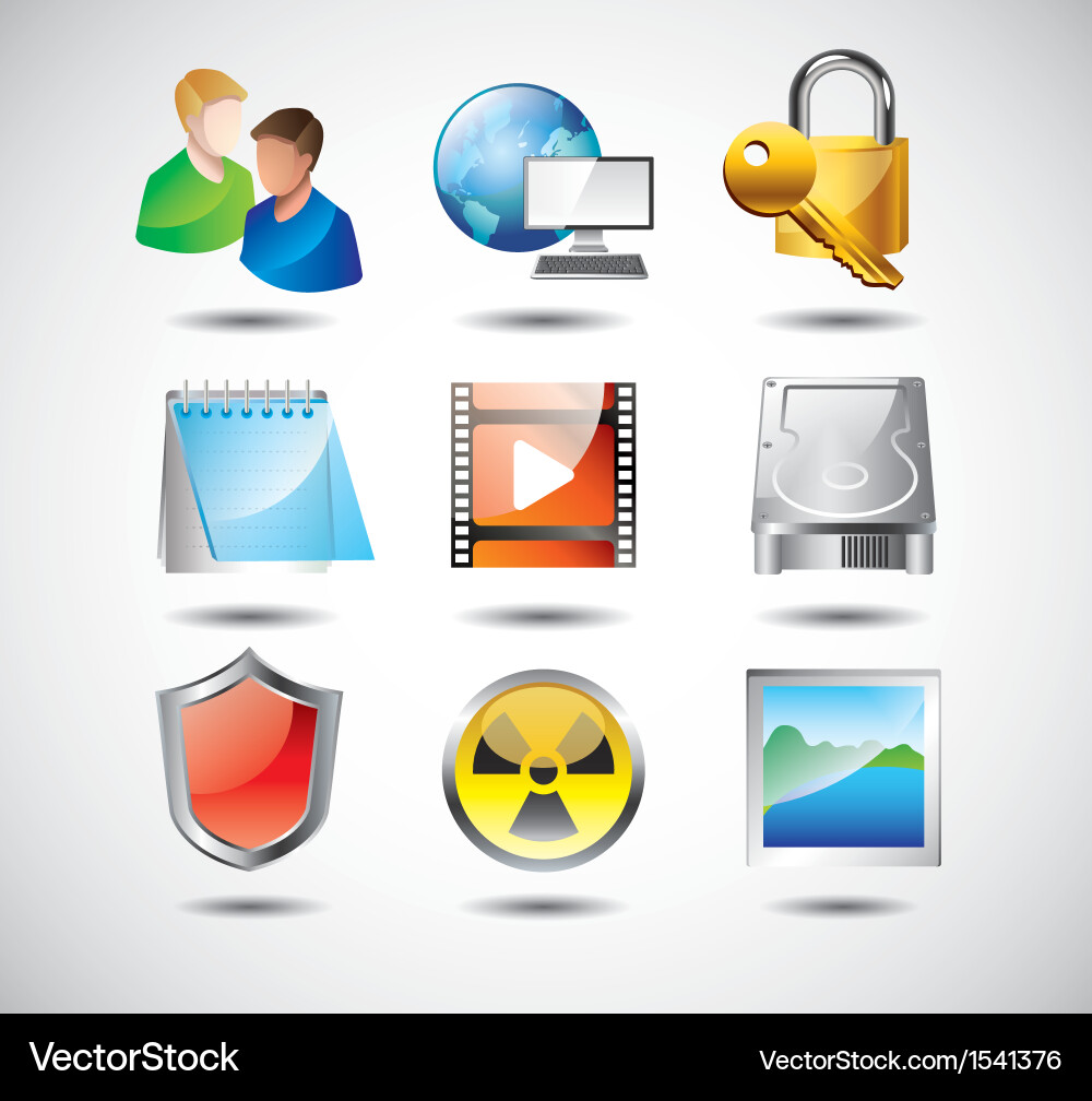 Icons operationsystem tools Royalty Free Vector Image