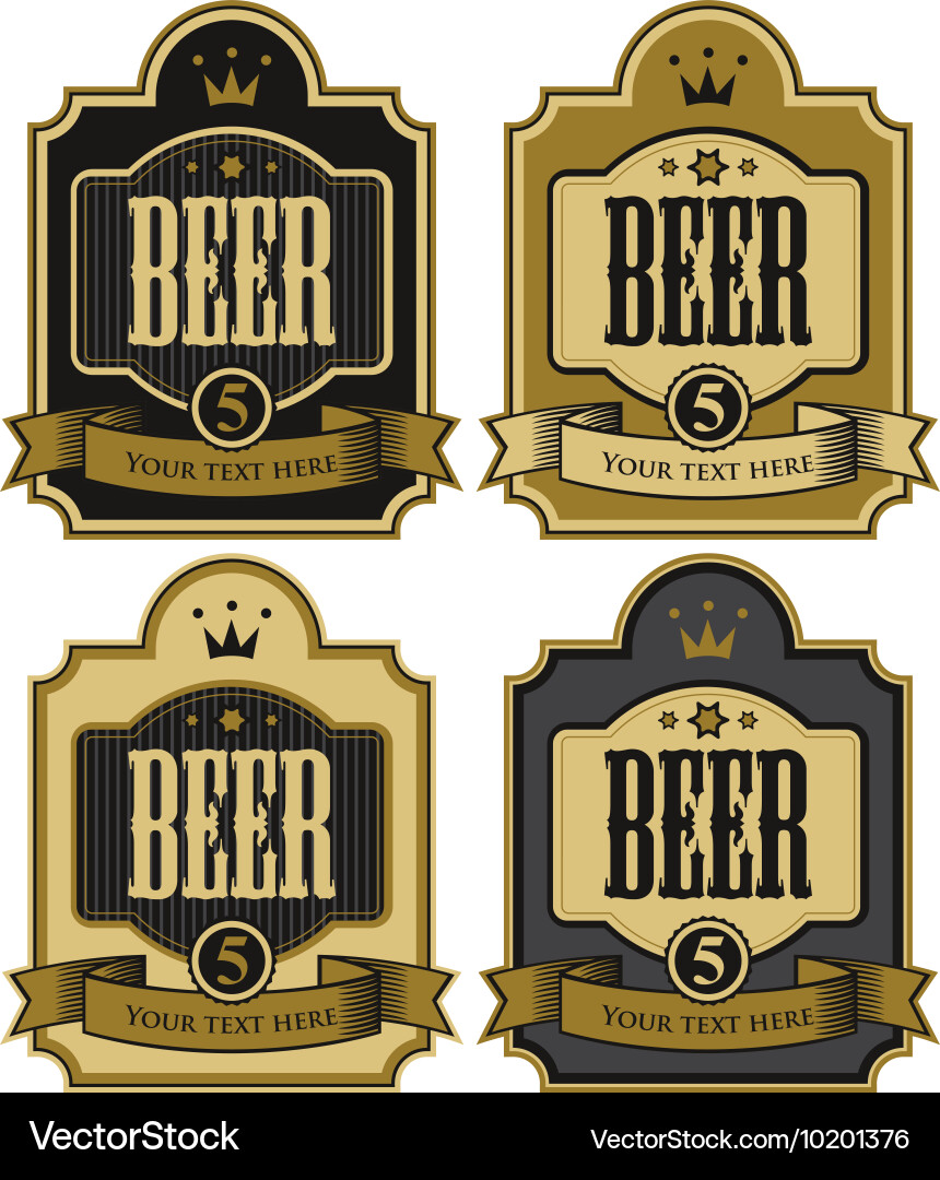 Set of labels for beer Royalty Free Vector Image