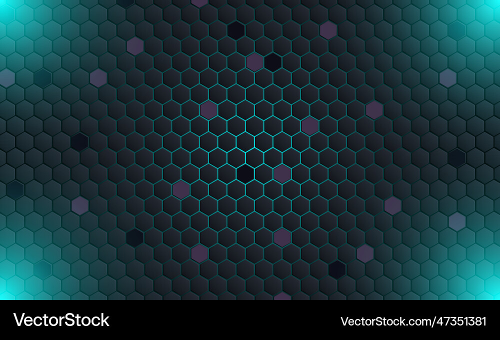 Abstract dark technology hexagonal with blue Vector Image