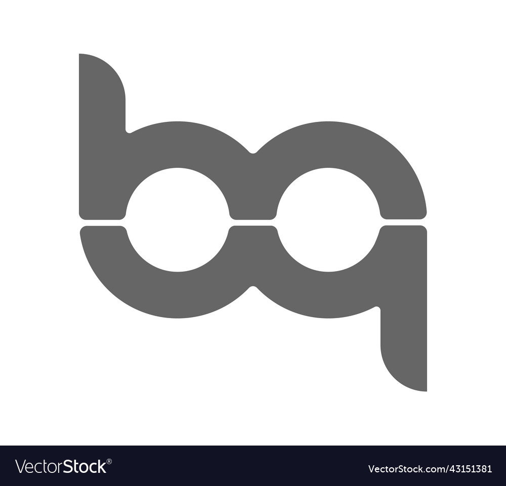 Circular combination of lowercase letters b and q Vector Image