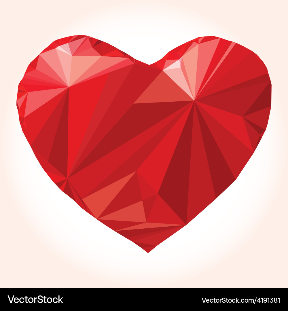 Heart origami Royalty Free Vector Image VectorStock