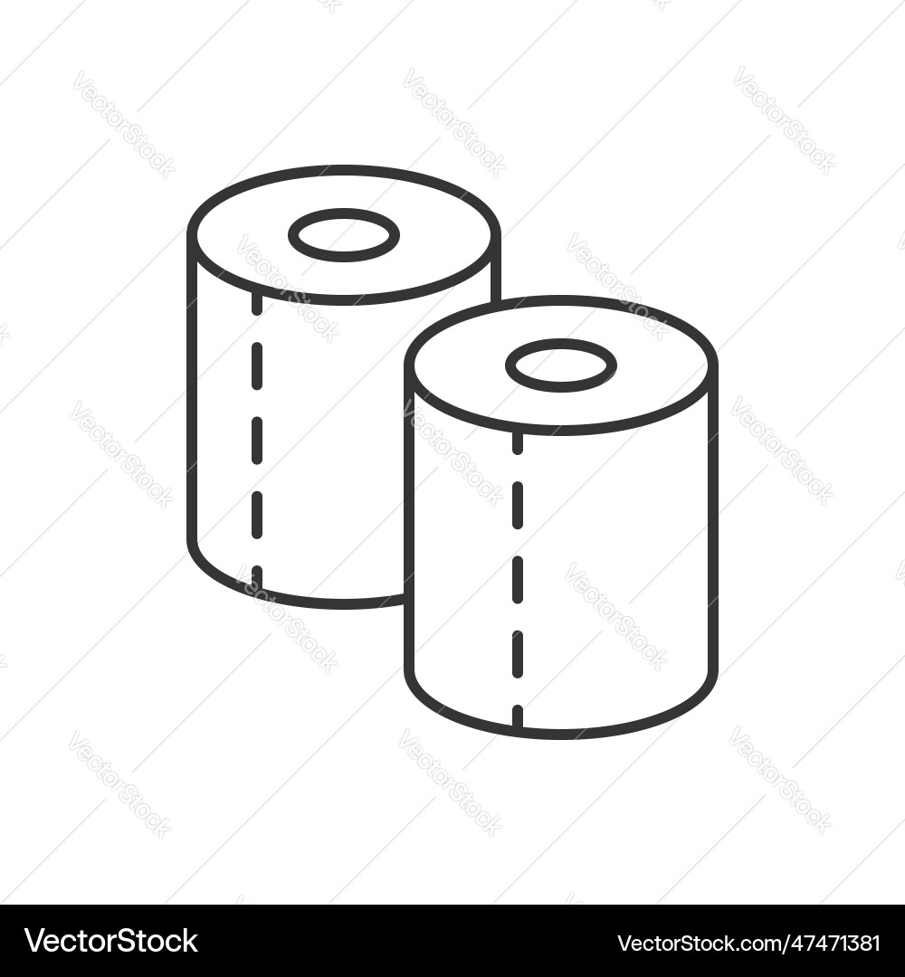 Toilet paper line icon front view Royalty Free Vector Image