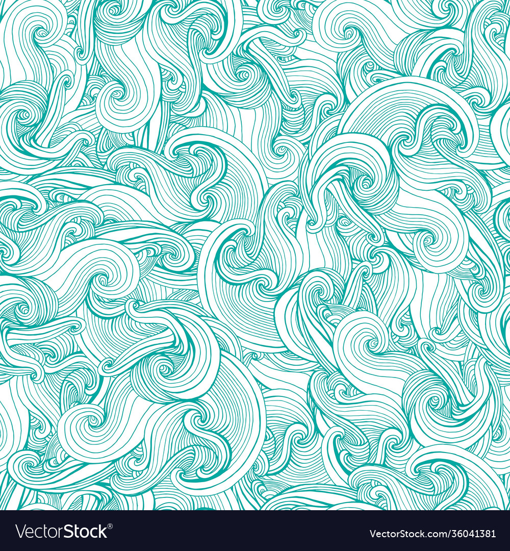 Waves colorful abstract seamless pattern vector image Waves colorful abstract seamless pattern