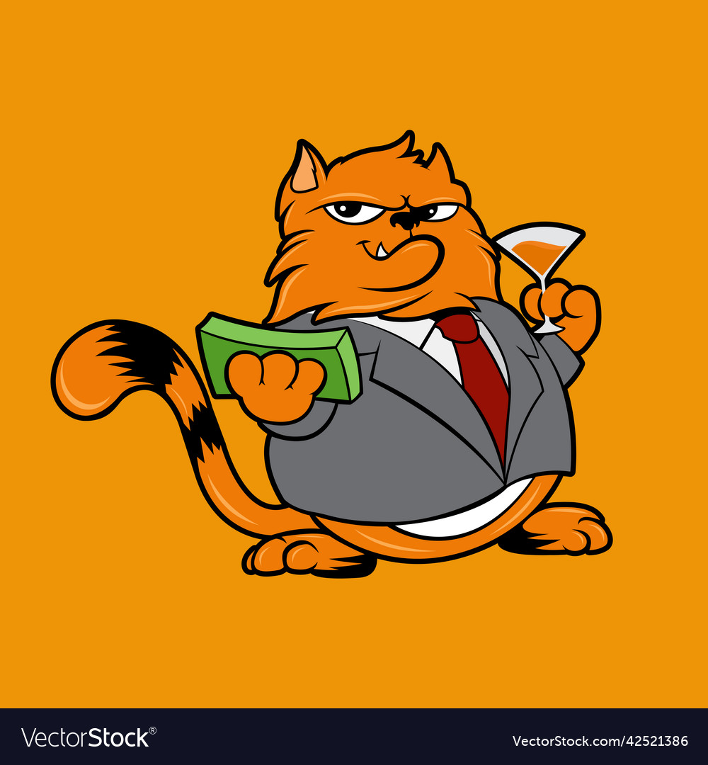Cat boss character Royalty Free Vector Image - VectorStock Cat boss character Royalty Free Vector Image - VectorStock