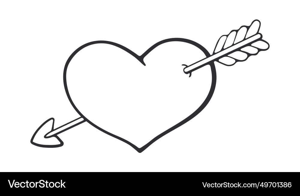 Heart with arrow valentines day symbol Royalty Free Vector