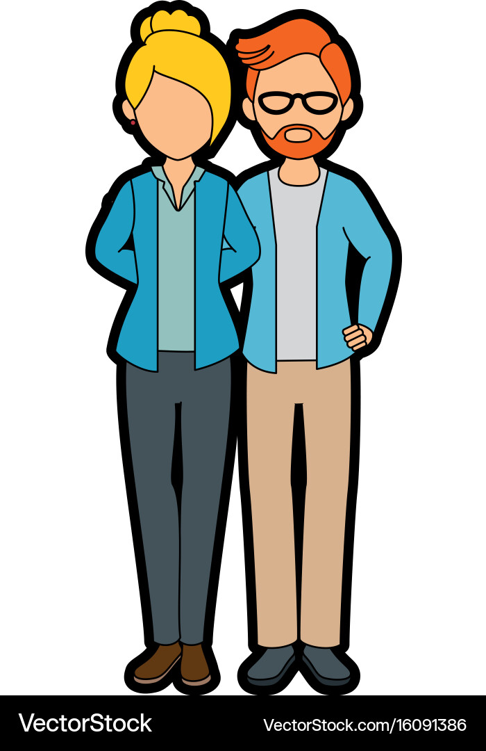 Isolated young couple Royalty Free Vector Image