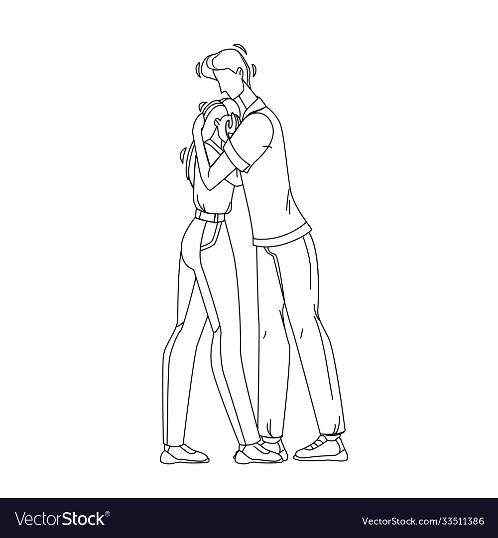 Man and Woman Line Art Couple Hugging Line Art Relationship 