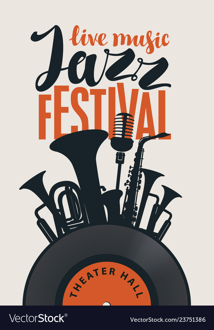 Poster for a jazz festival of live music Vector Image