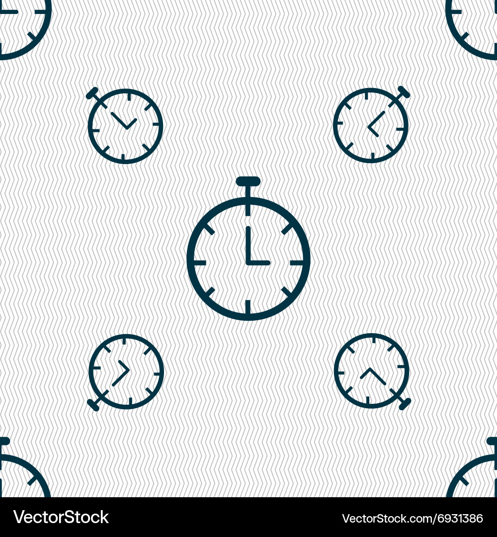 Stopwatch icon sign seamless pattern Royalty Free Vector