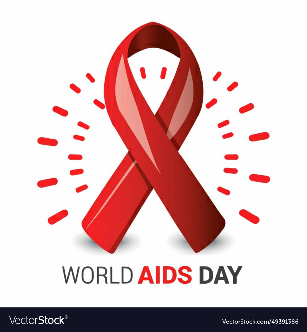 World aids day with ribbon Royalty Free Vector Image