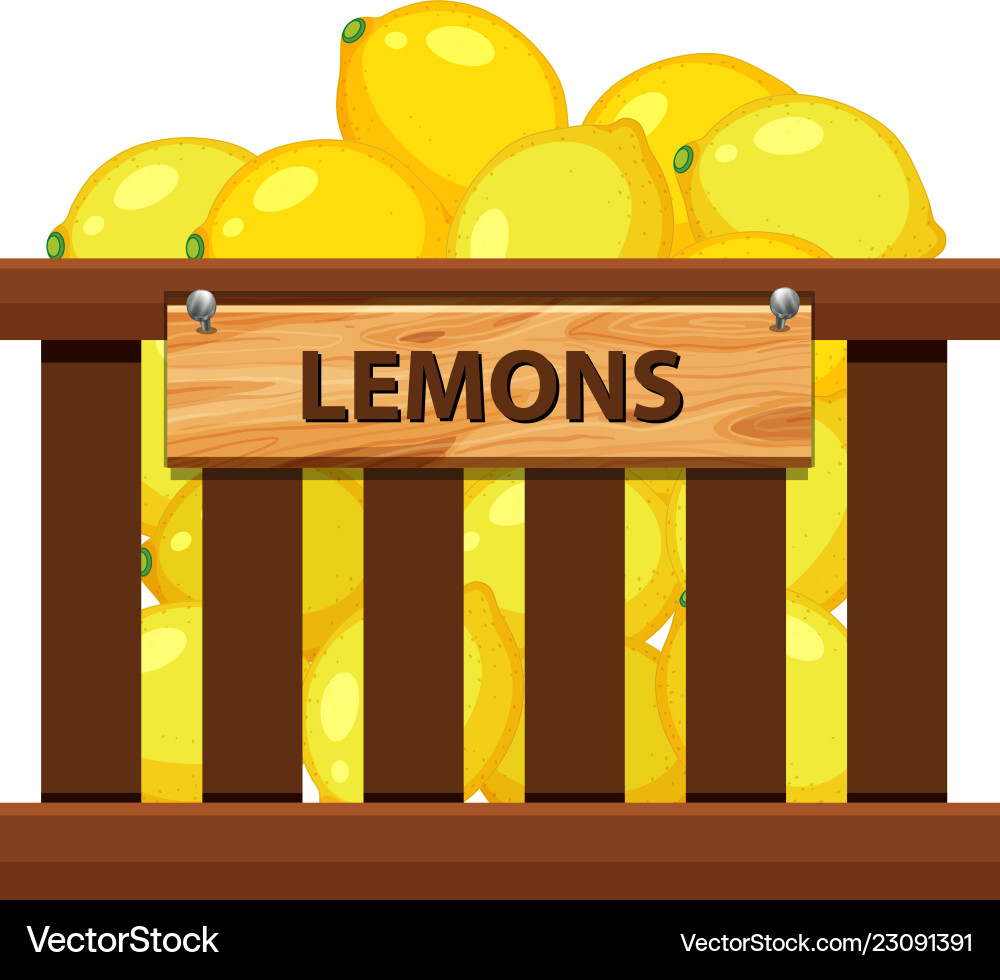 A Crate Of Lemon Royalty Free Vector Image Vectorstock