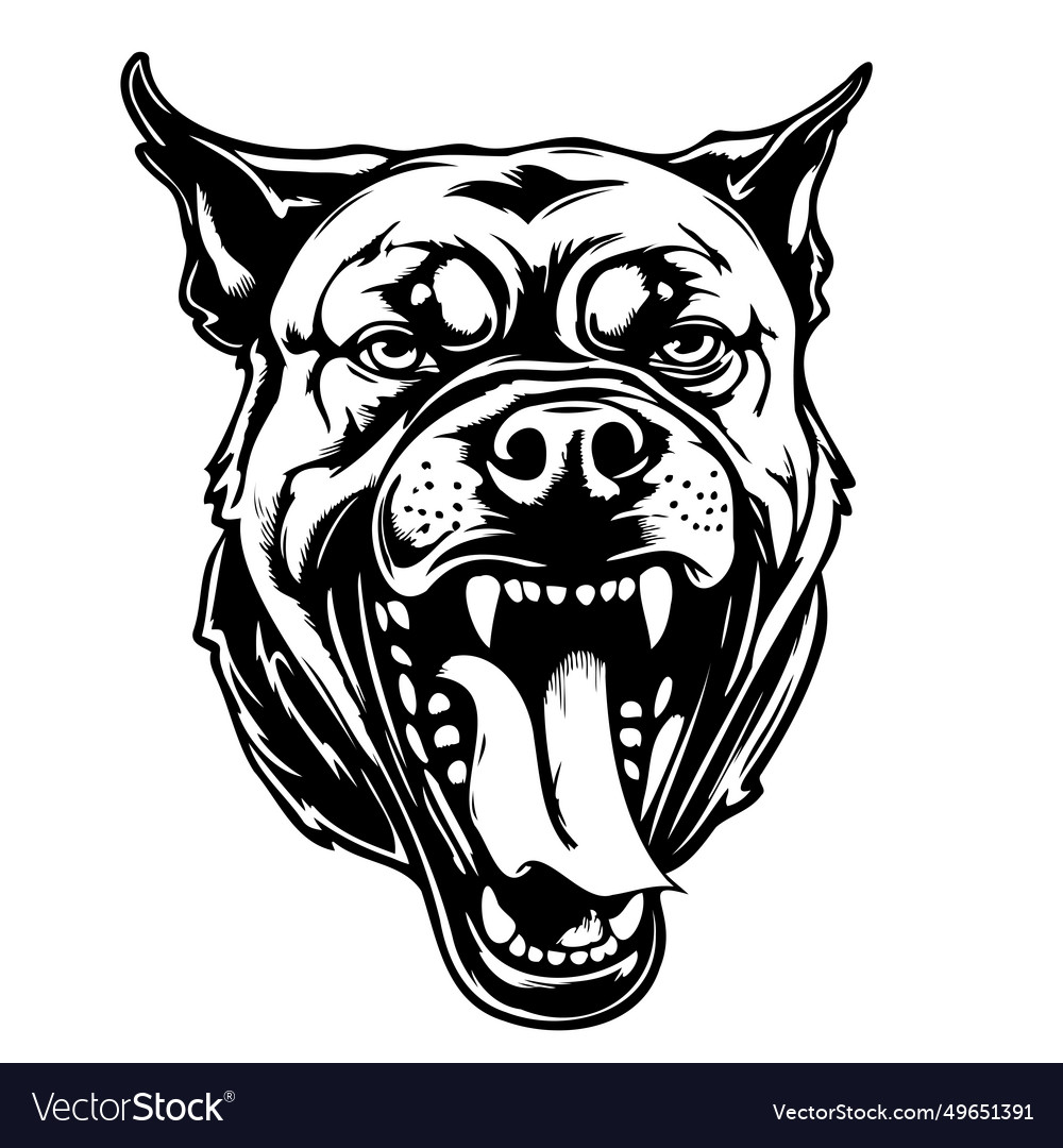 Black and white linear paint draw dog Royalty Free Vector